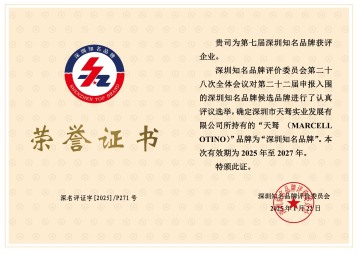 深圳知名品牌证书